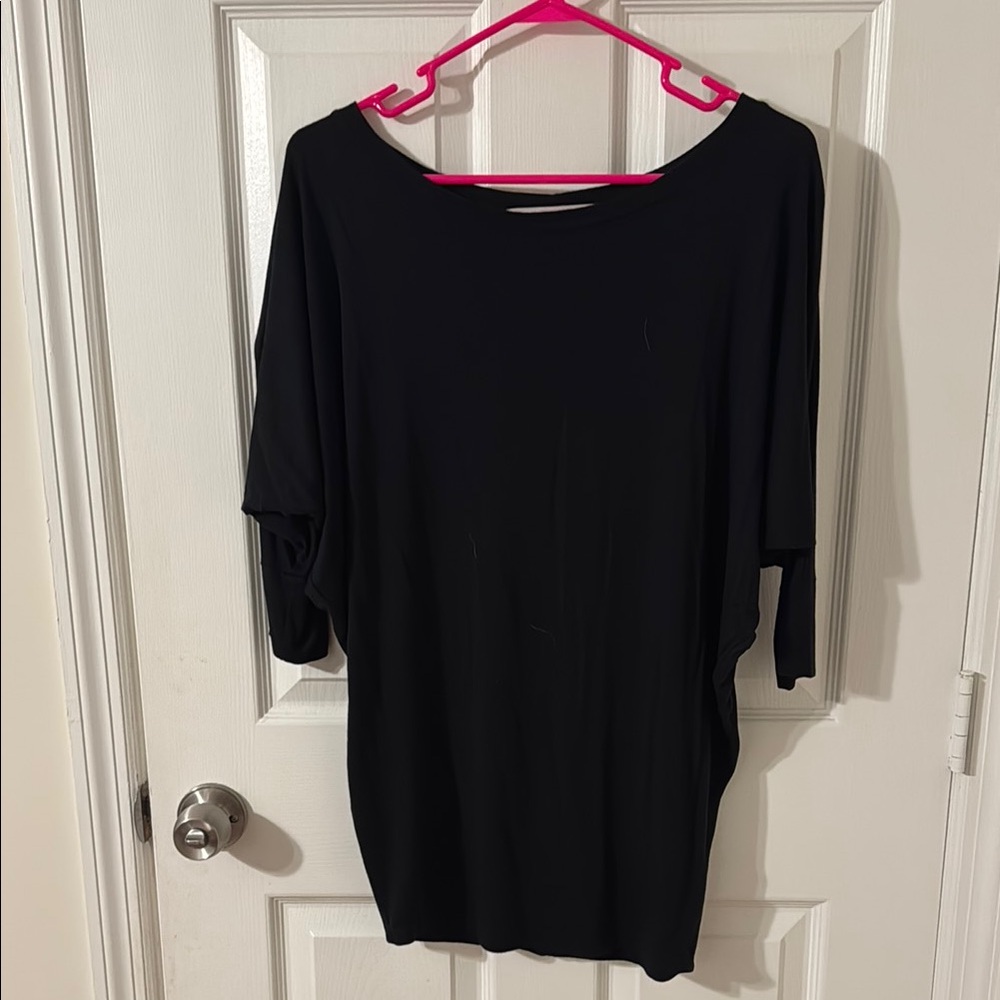 41 Hawthorn Black Boxy 3/4 Sleeve Tunic